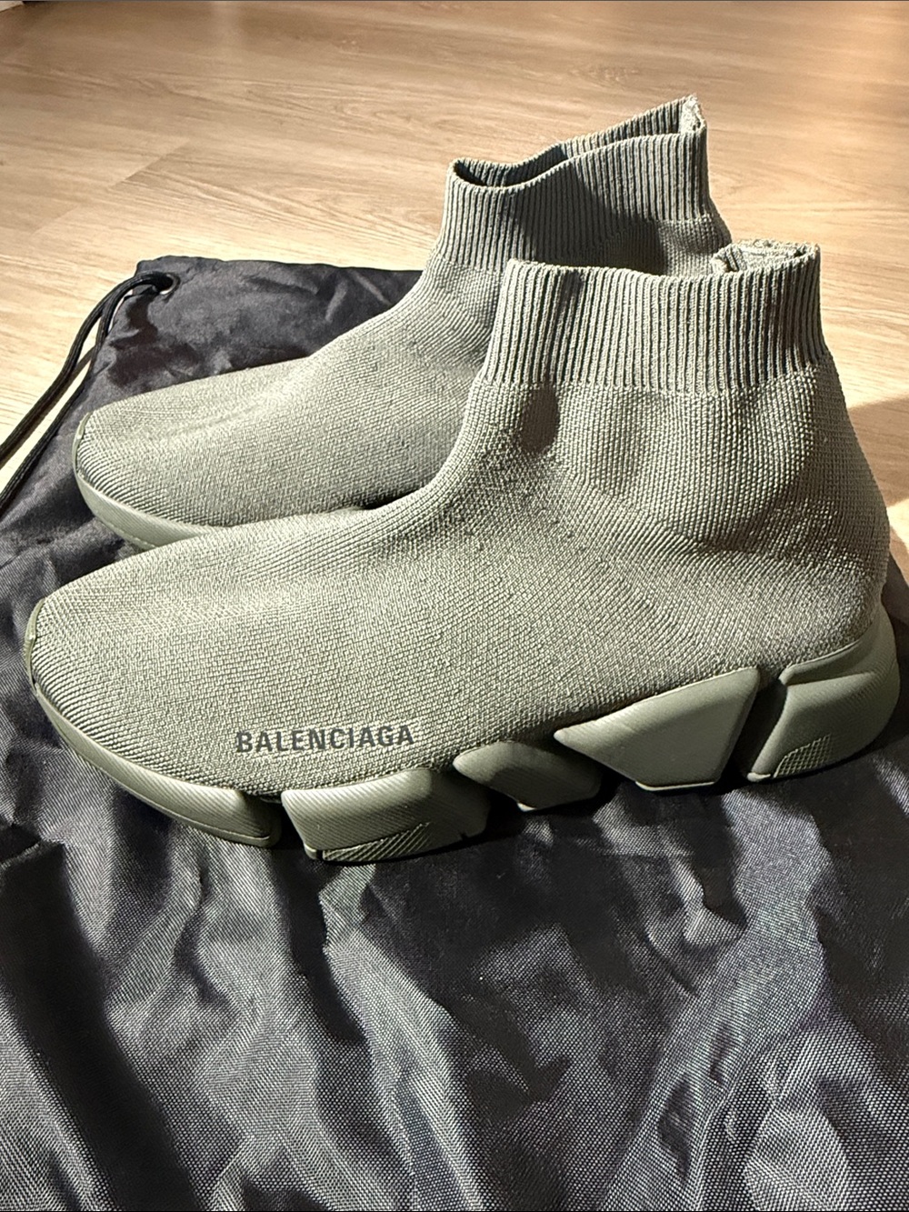 Balenciaga Women’s Seed 2.0 LT Olive Green Sock Sneaker- AUTHENTIC